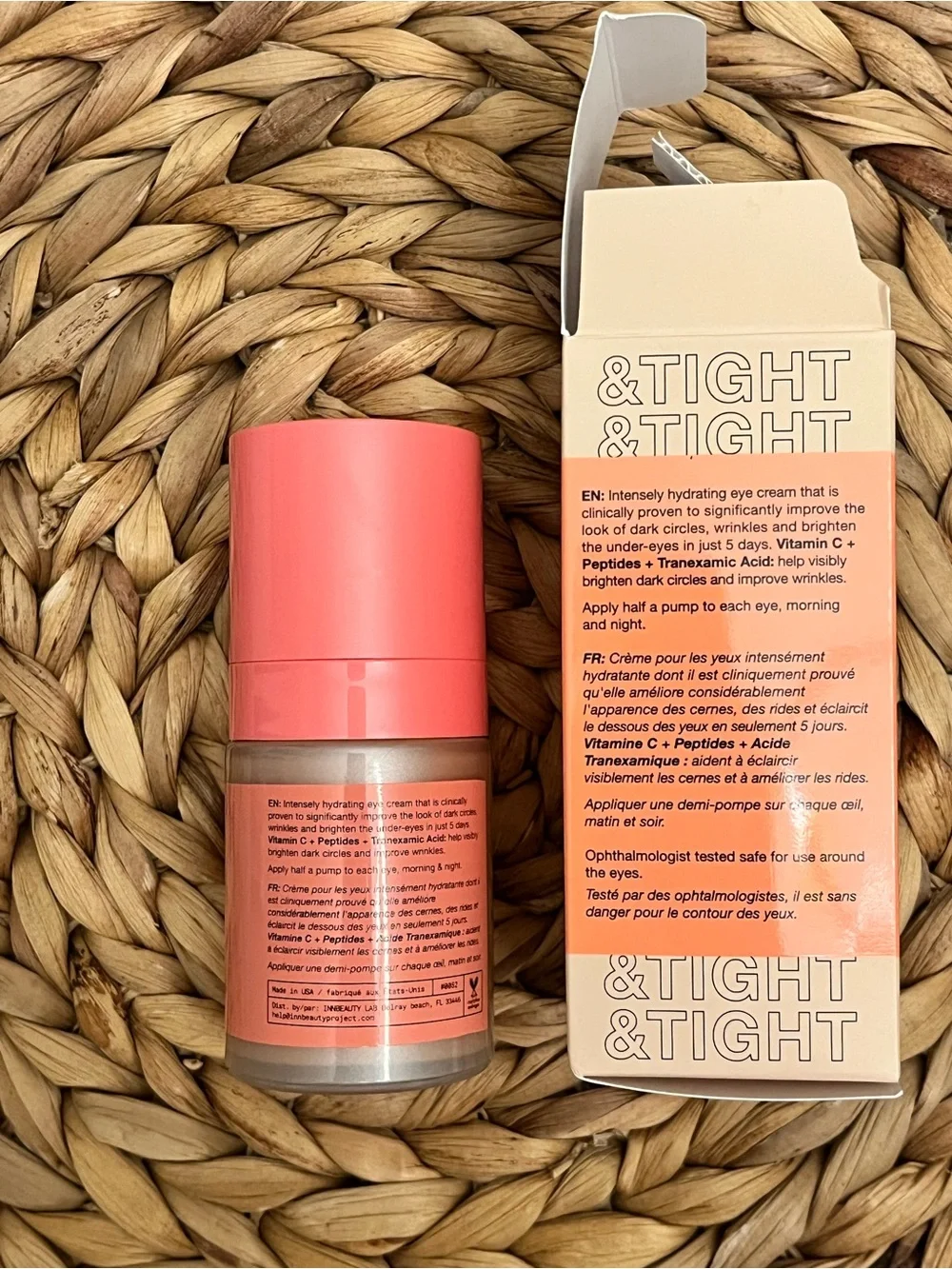 Inn Beauty Bright & Tight Brightening Eye Cream NWT
